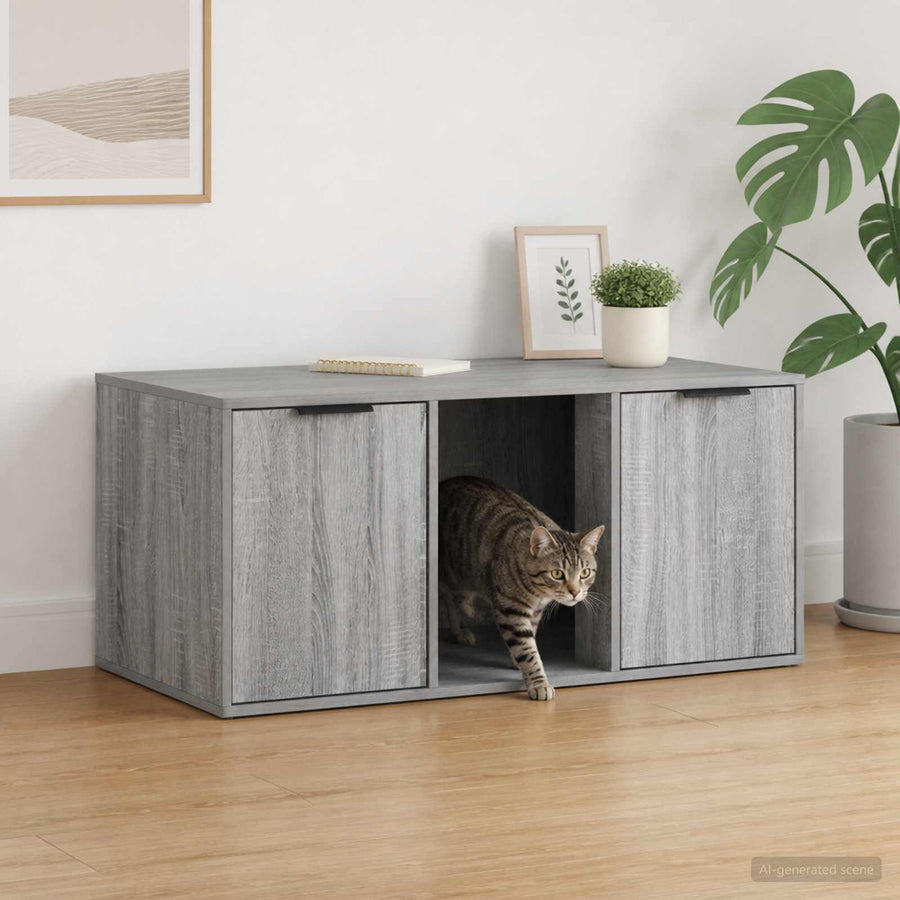 Kattenkrat meubel Grijs Sonoma 100 x 49 x 45 cm Bewerkt hout