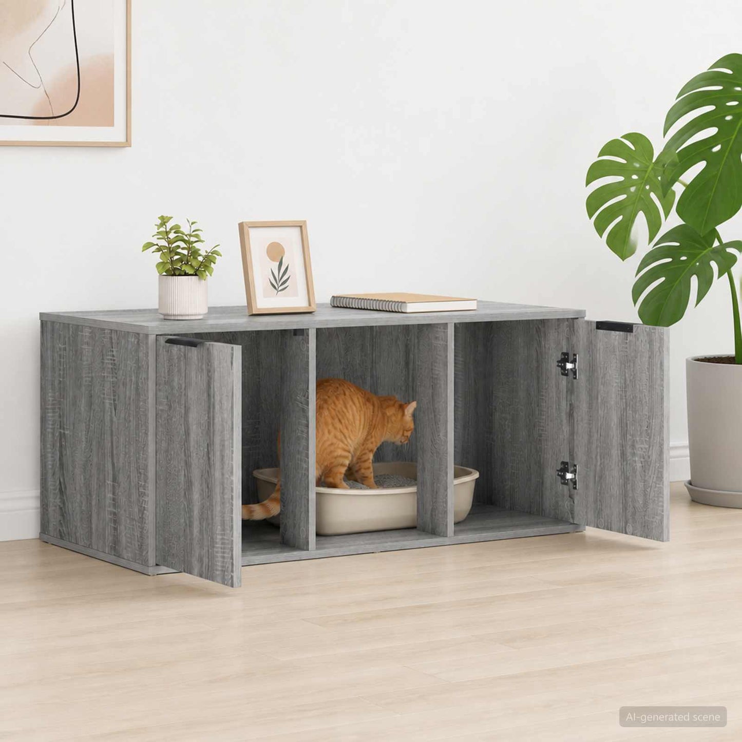 Kattenkrat meubel Grijs Sonoma 100 x 49 x 45 cm Bewerkt hout