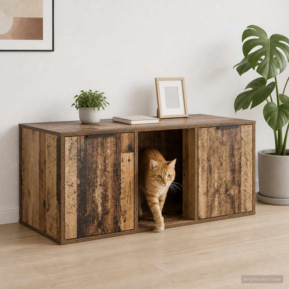 Kattenkrat meubel Oud hout 100 x 49 x 45 cm Bewerkt hout