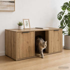Kattenkrat meubel 100x49x45 cm bewerkt hout eiken