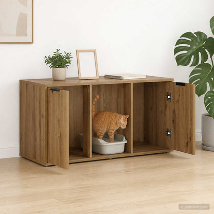 Kattenkrat meubel Artisanaal eiken 100 x 49 x 45 cm