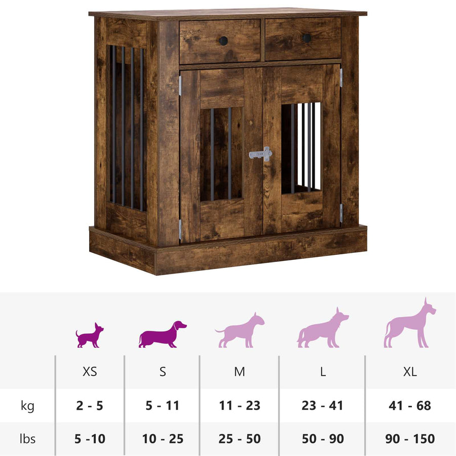 Hond Bench Meubel Gerookt eiken 80 x 47,5 x 80 cm Bewerkt hout