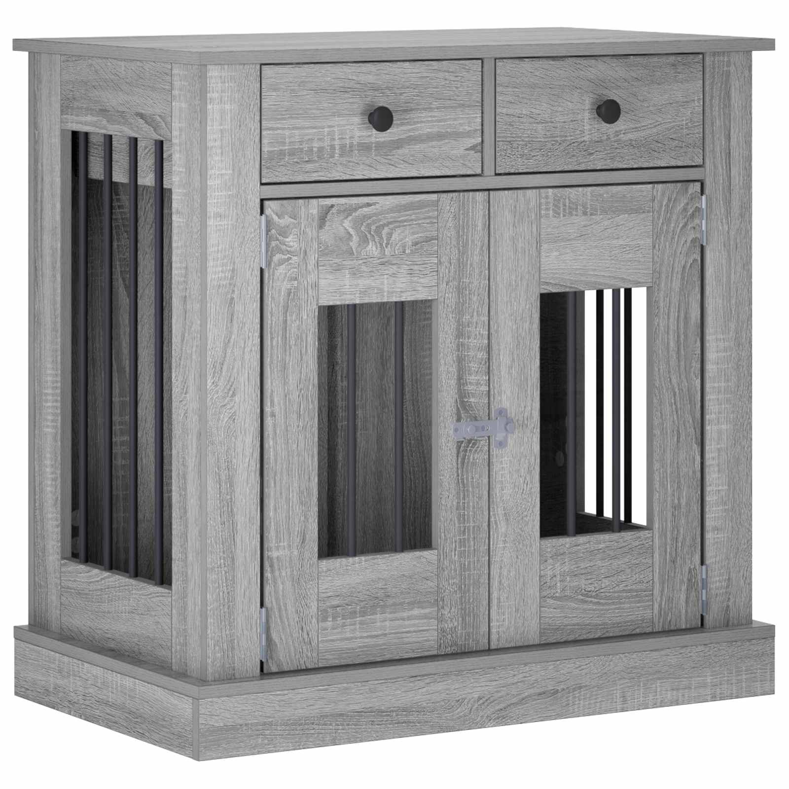Hond Bench Meubel Grijs Sonoma 80 x 47,5 x 80 cm Bewerkt hout
