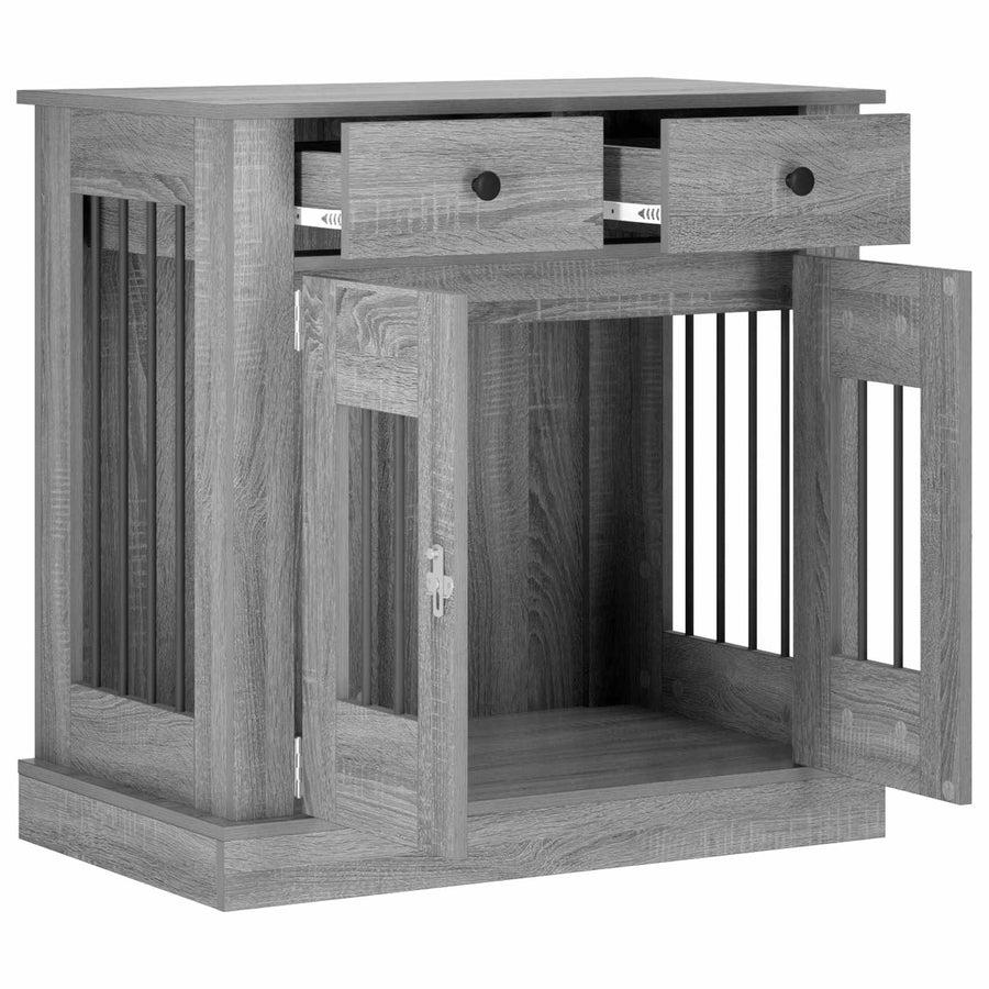 Hond Bench Meubel Grijs Sonoma 80 x 47,5 x 80 cm Bewerkt hout