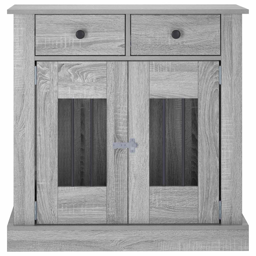 Hond Bench Meubel Grijs Sonoma 80 x 47,5 x 80 cm Bewerkt hout