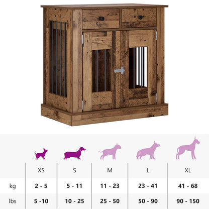 Hond Bench Meubel Oud hout 80 x 47,5 x 80 cm Bewerkt hout