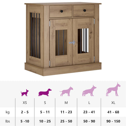 Hond Bench Meubel Artisanaal eiken 80 x 47,5 x 80 cm