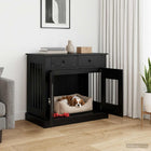 Hondenbench meubel zwart eiken 90x47,5x80 cm
