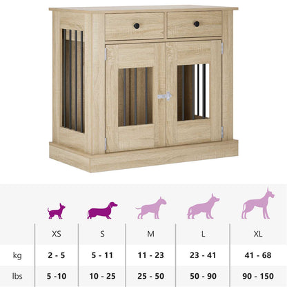 Hond Bench Meubel Sonoma Eiken 90 x 47,5 x 80 cm Bewerkt hout