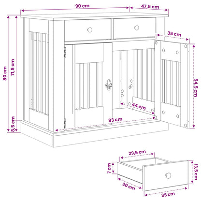 Hond Bench Meubel Sonoma Eiken 90 x 47,5 x 80 cm Bewerkt hout