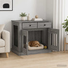 Hondenhok meubel 90x47.5x80 cm grijs bewerkt hout