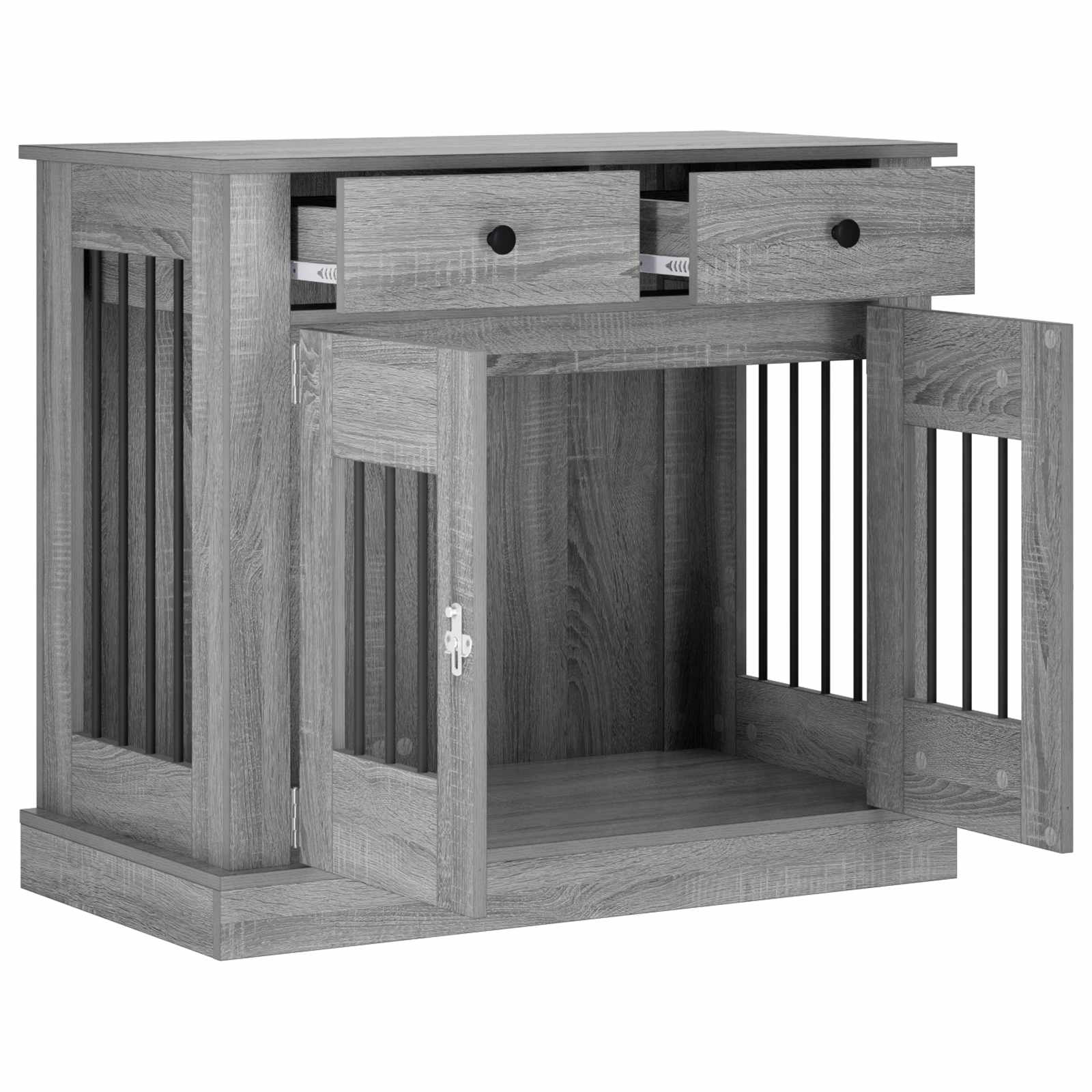 Hond Bench Meubel Grijs Sonoma 90 x 47,5 x 80 cm Bewerkt hout