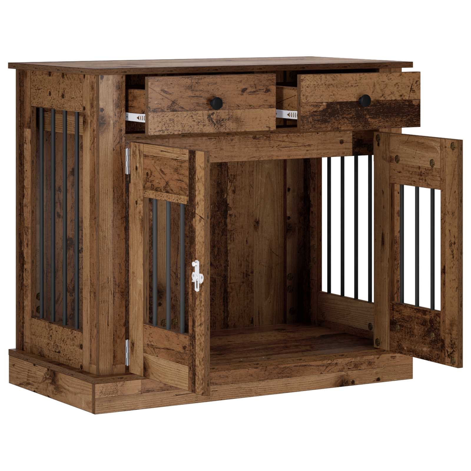 Hond Bench Meubel Oud hout 90 x 47,5 x 80 cm Bewerkt hout
