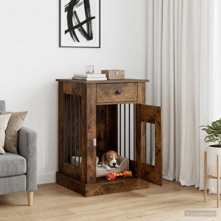 Hond Bench Meubel Gerookt eiken 50 x 47,5 x 80 cm Bewerkt hout