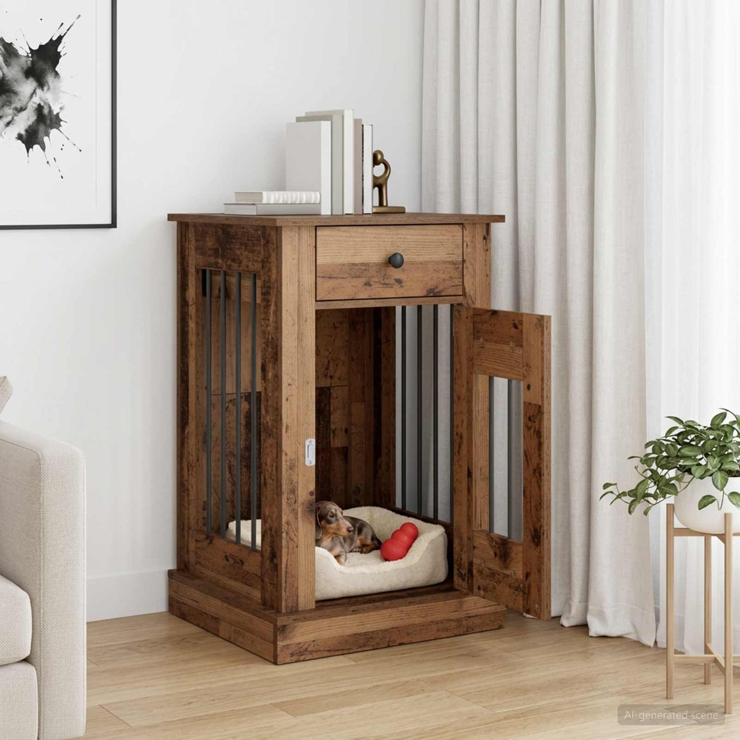 Hond Bench Meubel Oud hout 50 x 47,5 x 80 cm Bewerkt hout