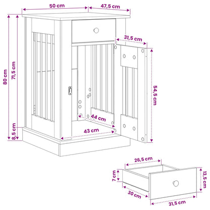 Hond Bench Meubel Oud hout 50 x 47,5 x 80 cm Bewerkt hout