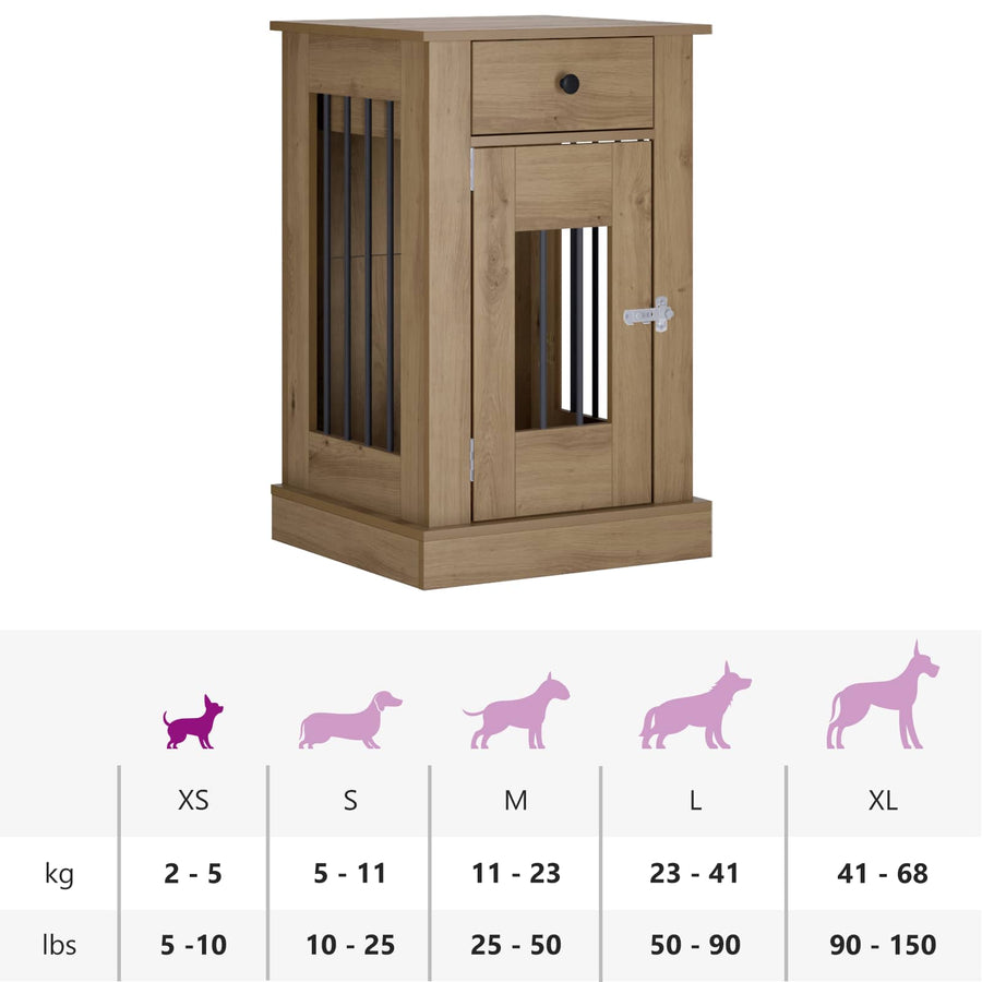 Hond Bench Meubel Artisanaal eiken 50 x 47,5 x 80 cm