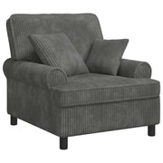 Fauteuil XL lichtgrijs met kussens 90x92x100 cm