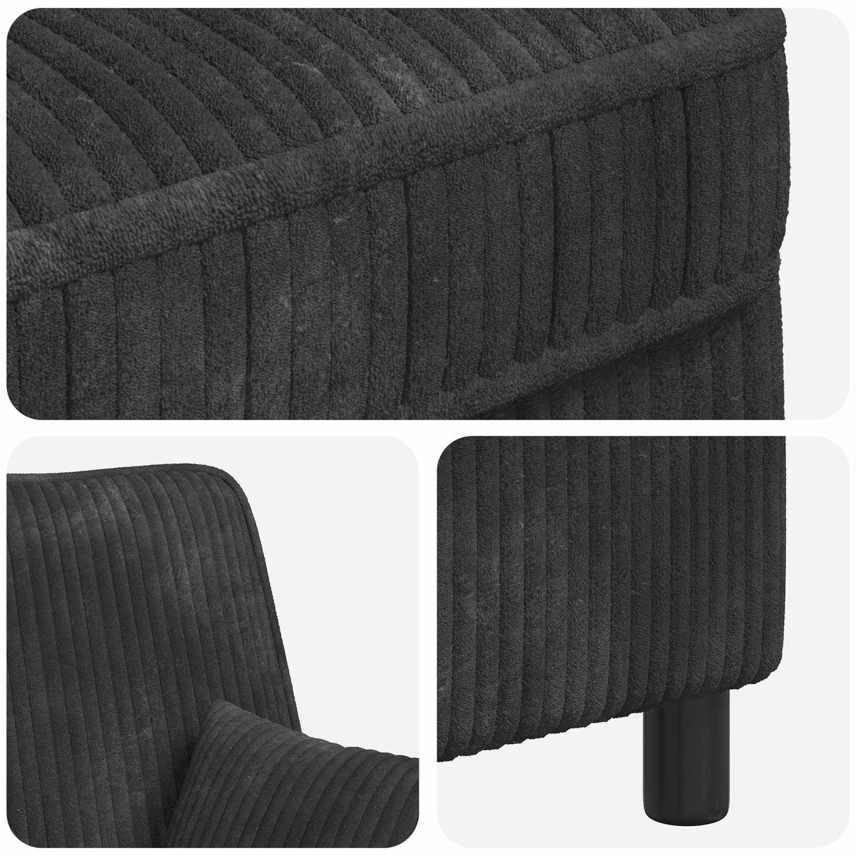 XL fauteuil met kussens Donkergrijs 1,5 Lijnen Stof