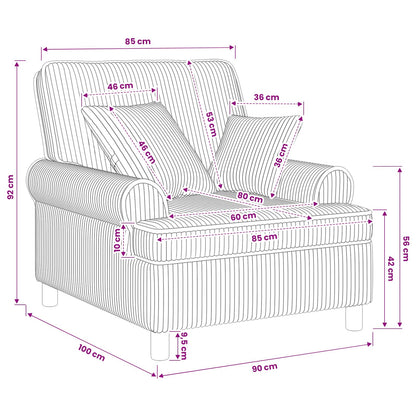XL fauteuil met kussens Taupe 1,5 Lijnen Stof