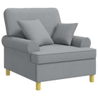 Fauteuil XL lichtgrijs stof 90x92x100 cm