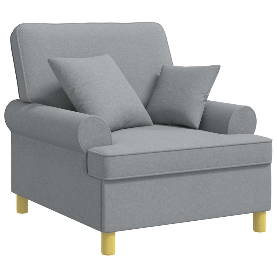 XL fauteuil met kussens Lichtgrijs Stof