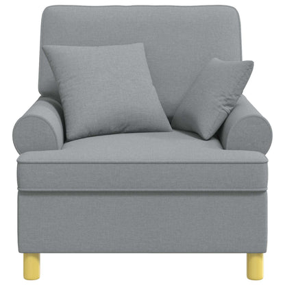 XL fauteuil met kussens Lichtgrijs Stof
