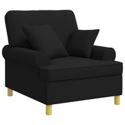 Fauteuil XL 90x92x100 cm zwart stof met kussens