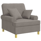 XL fauteuil taupe stof 90x92x100 cm