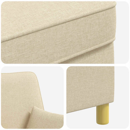 XL fauteuil met kussens Crèmekleurig Stof