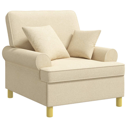 XL fauteuil met kussens Crèmekleurig Stof