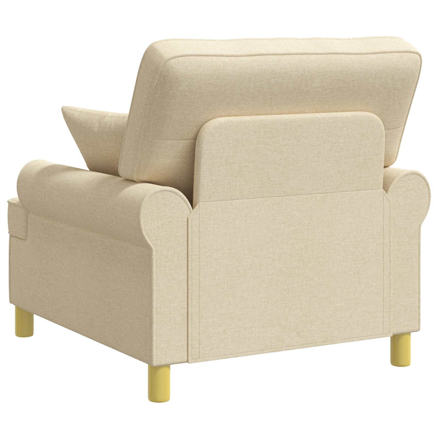 XL fauteuil met kussens Crèmekleurig Stof