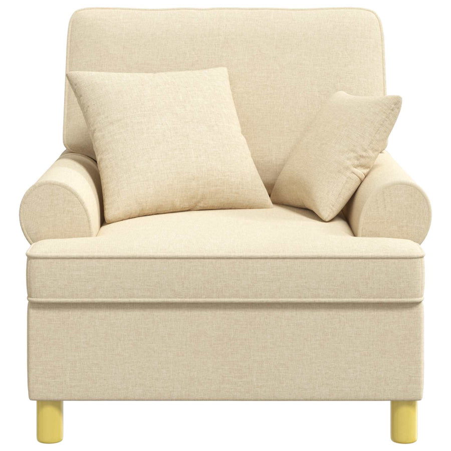 XL fauteuil met kussens Crèmekleurig Stof
