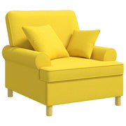 Fauteuil lichtgeel stof 90x92x100 cm