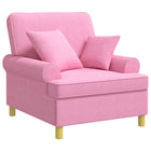 Fauteuil roze met kussens 90x92x100 cm