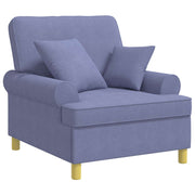 Fauteuil XL jeansblauw met kussens 90x92x100 cm