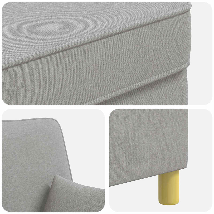 XL fauteuil met kussens Wolkengrijs Stof