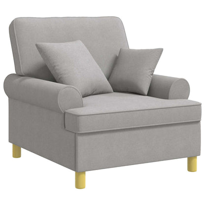 XL fauteuil met kussens Wolkengrijs Stof