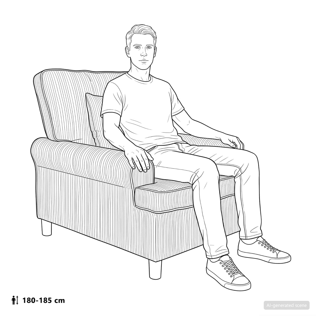 XXL fauteuil met kussens Lichtgrijs 1,5 Lijnen Stof