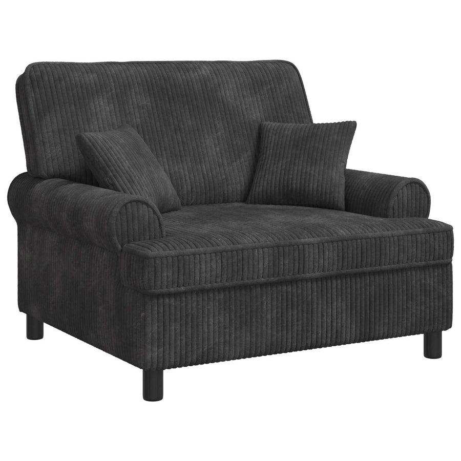 XXL fauteuil met kussens Donkergrijs 1,5 Lijnen Stof