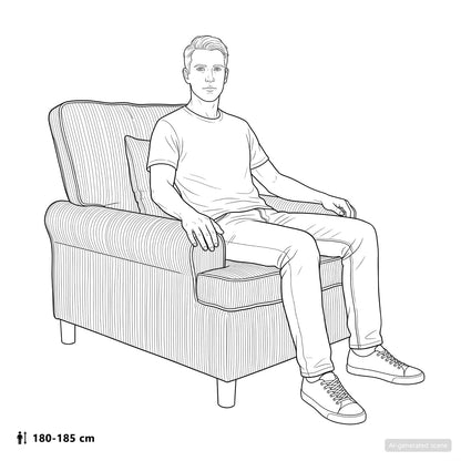 XXL fauteuil met kussens Donkergrijs 1,5 Lijnen Stof
