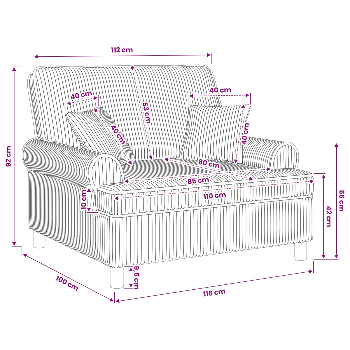 XXL fauteuil met kussens Beige 1,5 Lijnen Stof