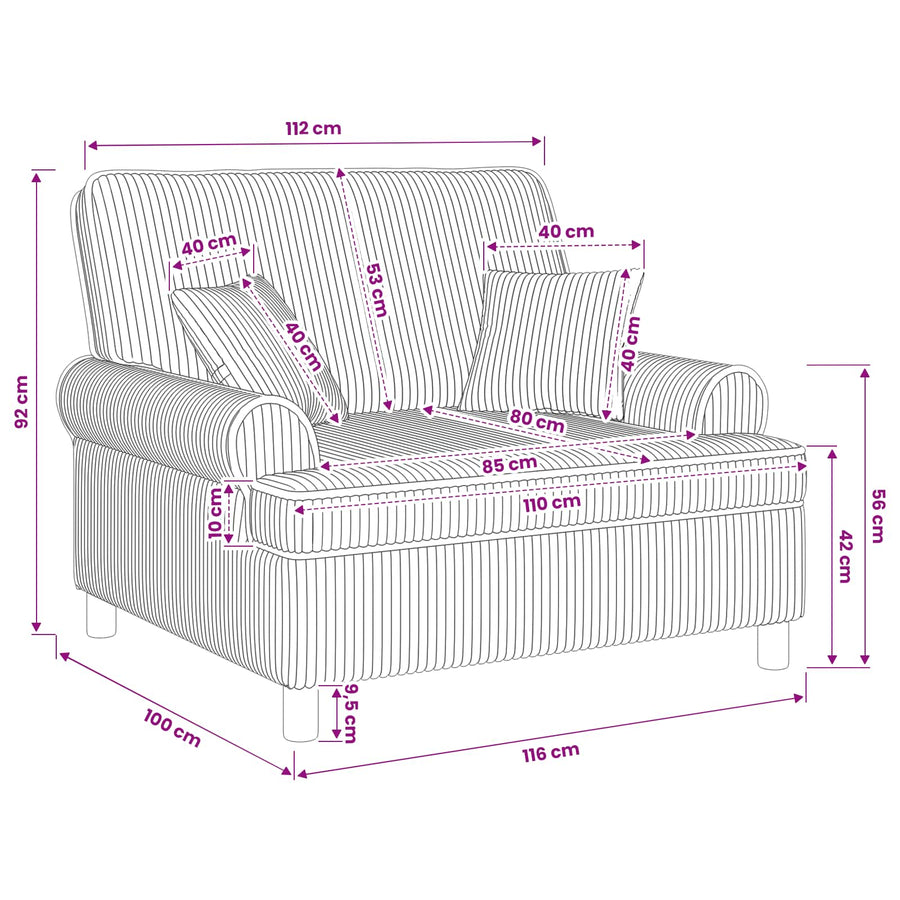 XXL fauteuil met kussens Beige 1,5 Lijnen Stof