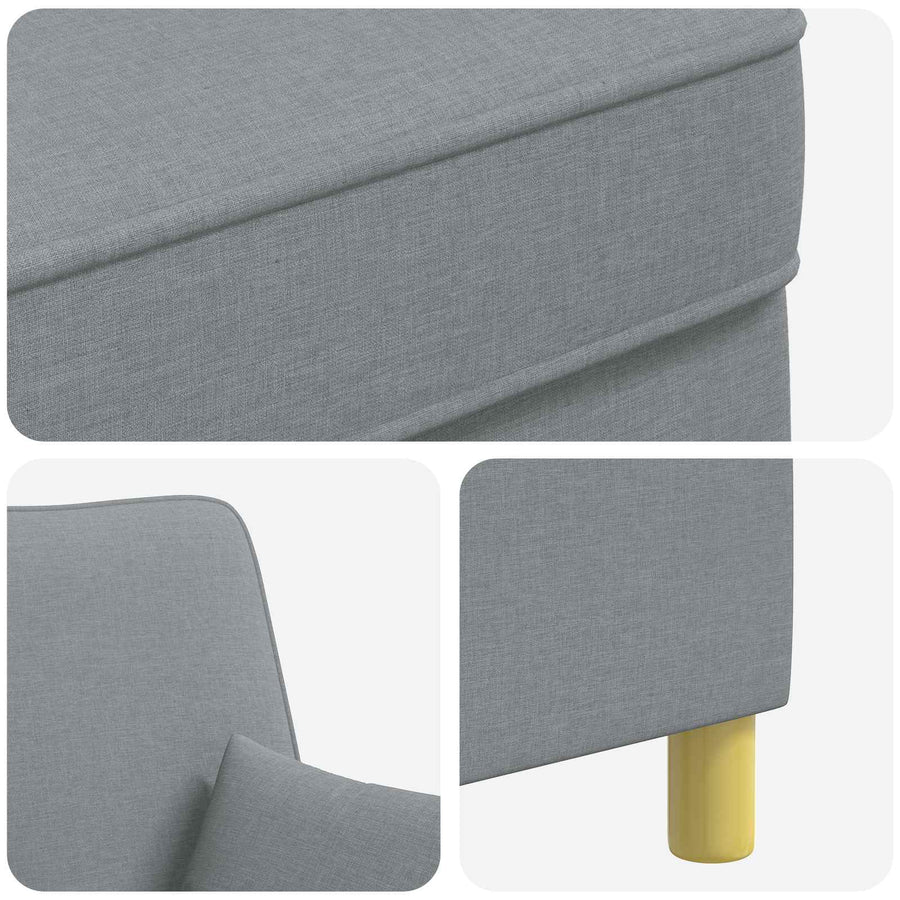 Fauteuil met kussens Lichtgrijs Stof