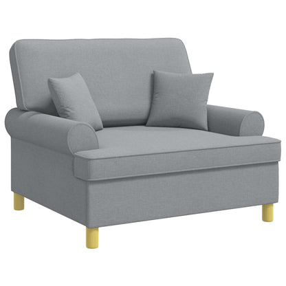 Fauteuil met kussens Lichtgrijs Stof