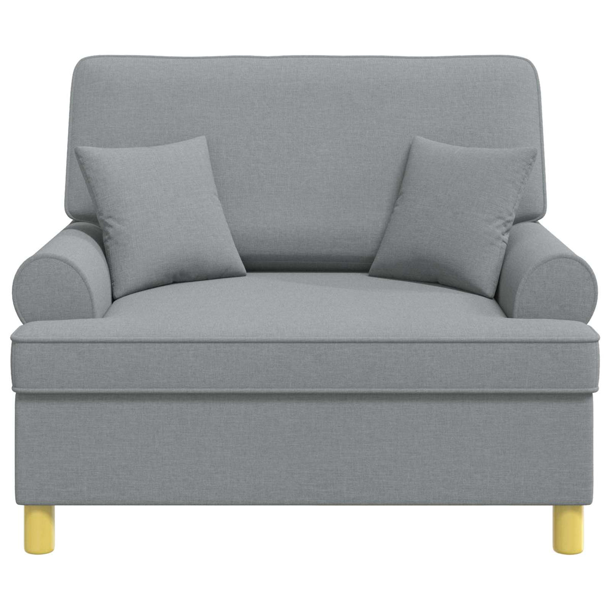 Fauteuil met kussens Lichtgrijs Stof