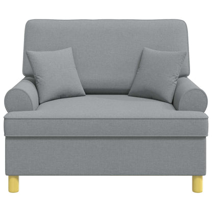 Fauteuil met kussens Lichtgrijs Stof