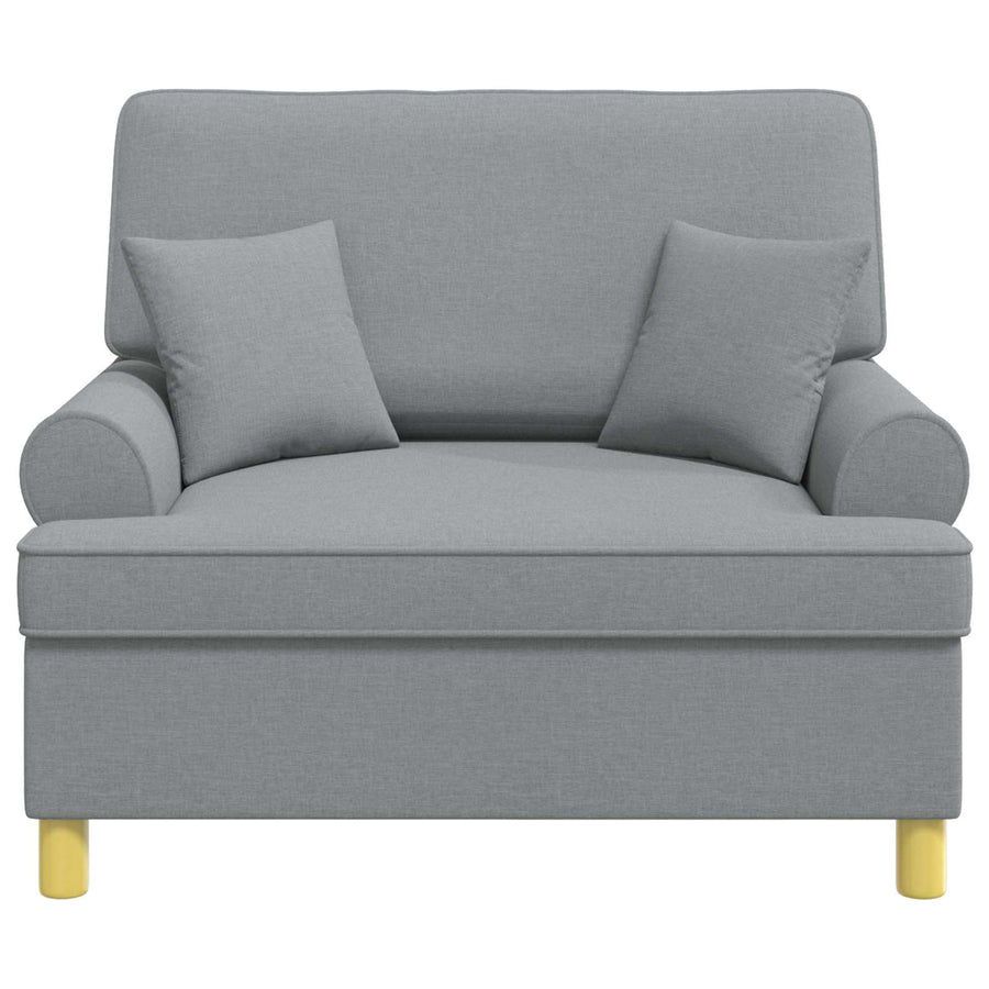 Fauteuil met kussens Lichtgrijs Stof