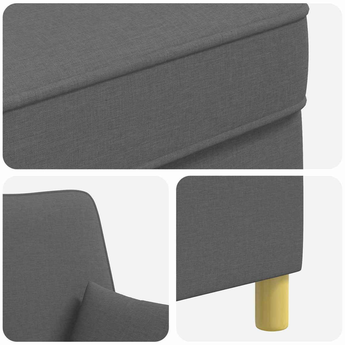 Fauteuil met kussens Donkergrijs Stof