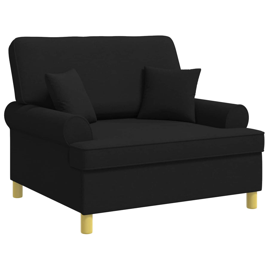 Fauteuil met kussens Zwart Stof